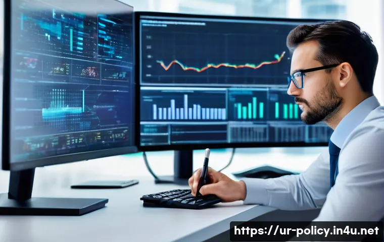 정책분석사 취업 시장 트렌드 - **Prompt:** A focused policy analyst, in a modern, well-lit office environment, is intensely engaged...