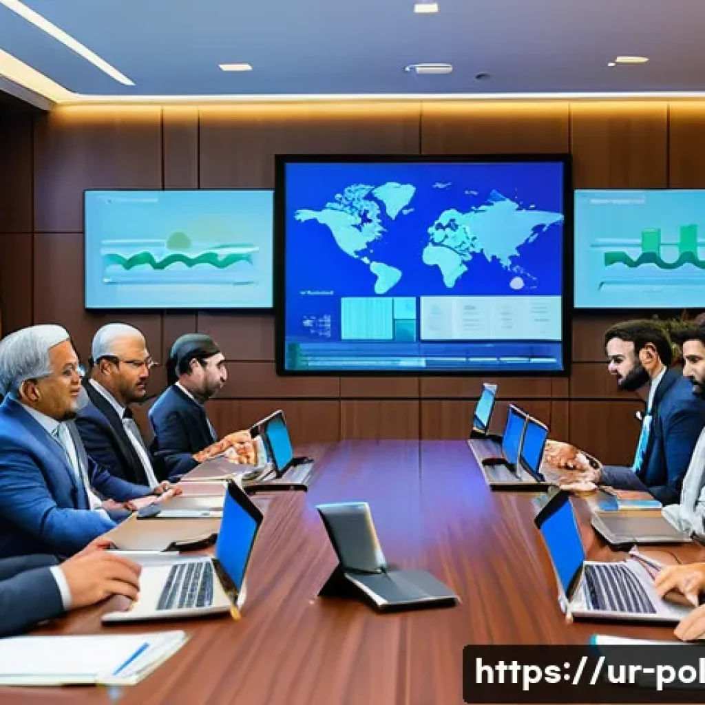 정책분석사와 해외 연수 경험 - A detailed scene inside an international policy training seminar in a modern conference room in Isla...