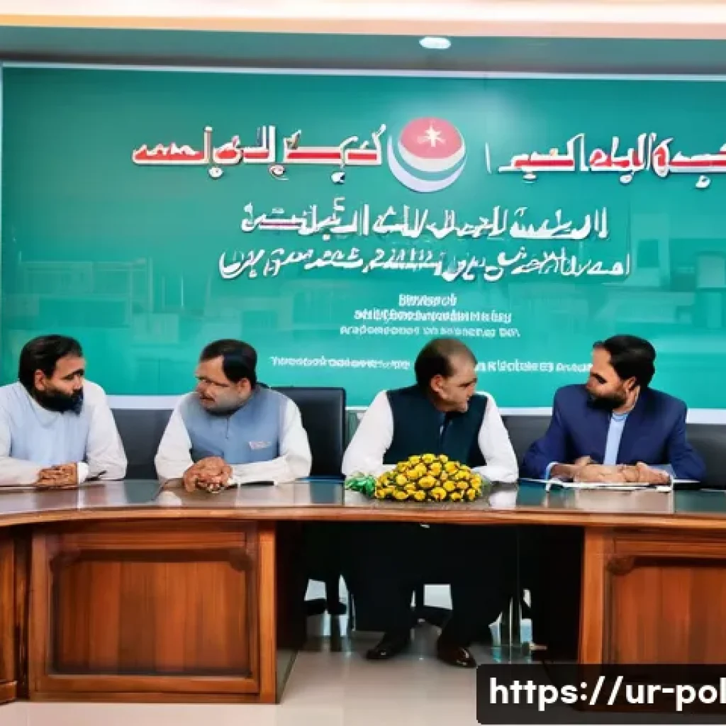 정책분석사와 정책 사례와 성공 요인 분석 - A detailed scene depicting a government policy analysis meeting in a modern office in Pakistan, with...