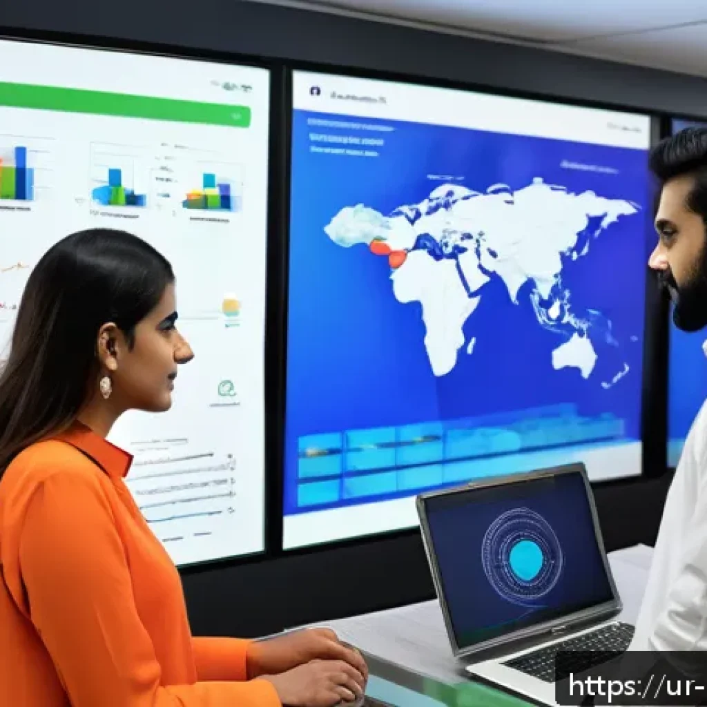 정책분석사와 직무 성과 관리 사례 - A modern government policy analysis office in Pakistan featuring a diverse team of professionals col...