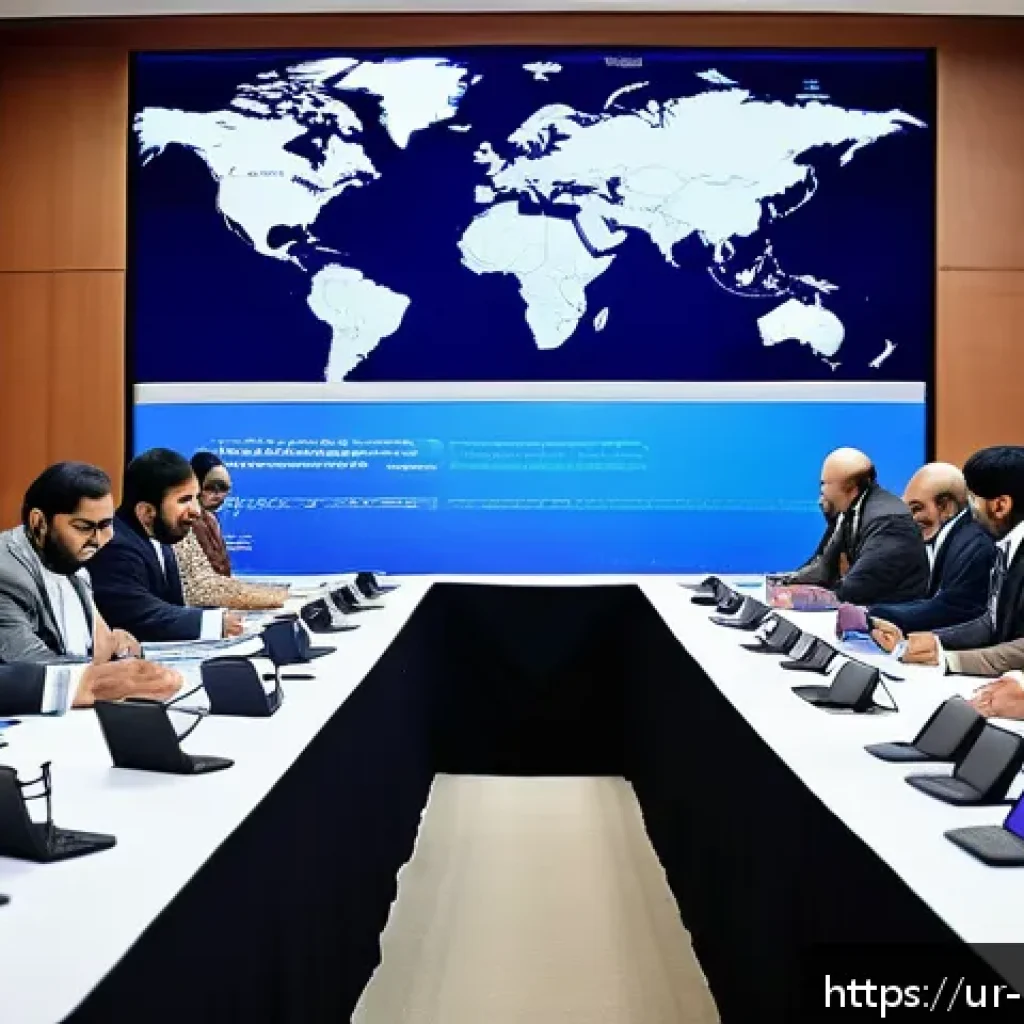 정책분석사와 국제정책 분석의 차이 - A detailed professional conference scene showing a diverse group of South Asian and Middle Eastern p...