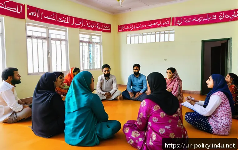 정책분석사와 국민 참여 정책 연구 - A vibrant community meeting in a South Asian urban neighborhood, featuring diverse participants incl...